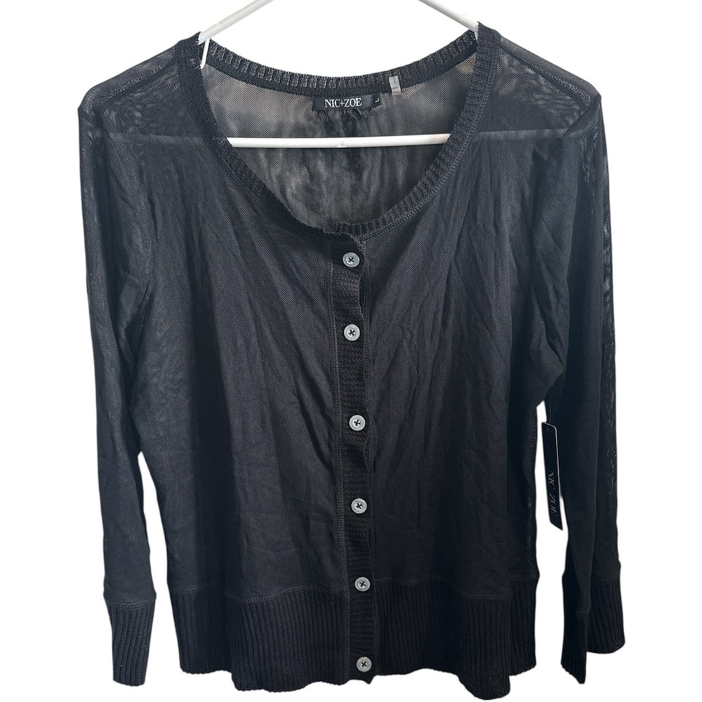 NIC+ZOE Dark Gray Knit Sweater size: Large NWT
